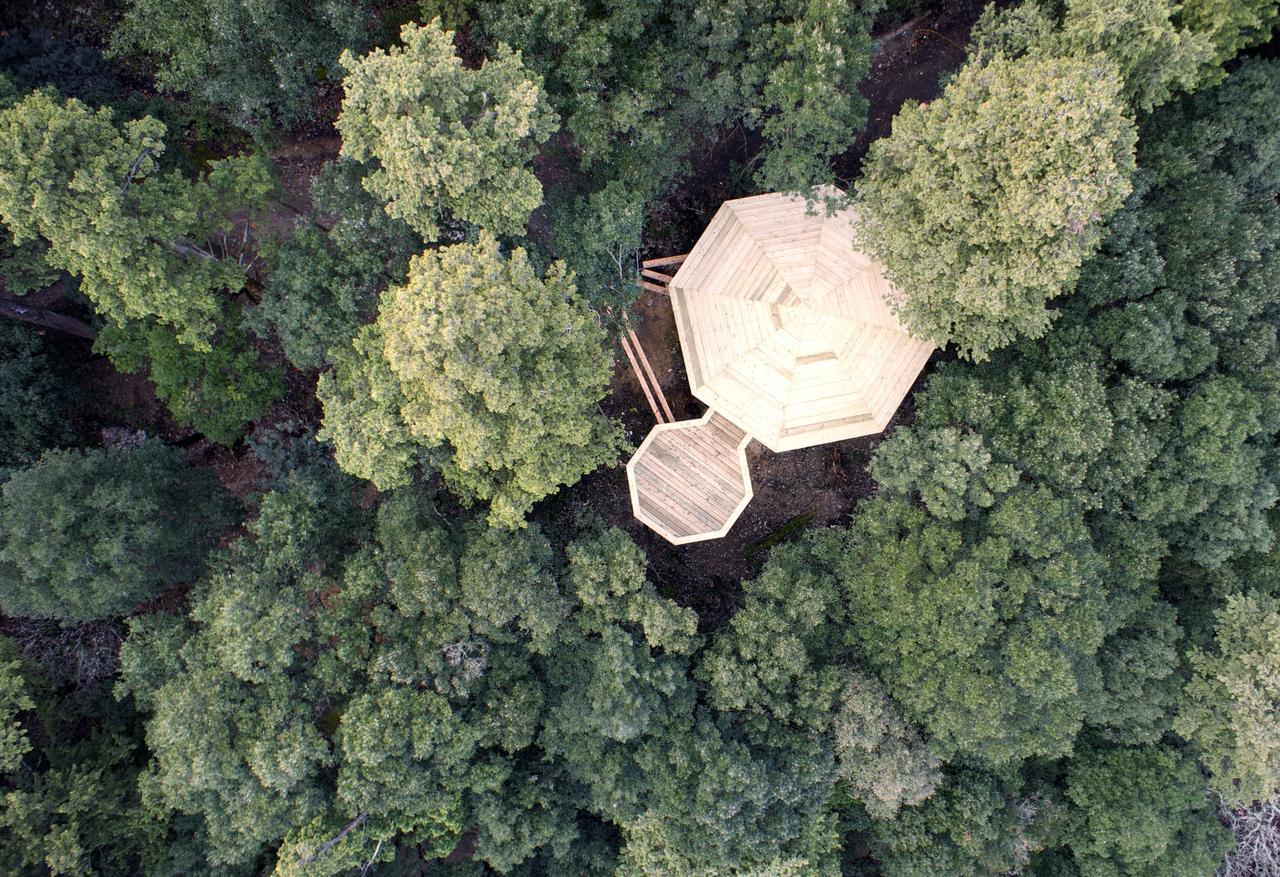 Les Cabanes Dans Les Bois Logis Hotel Villedubert Buitenkant foto