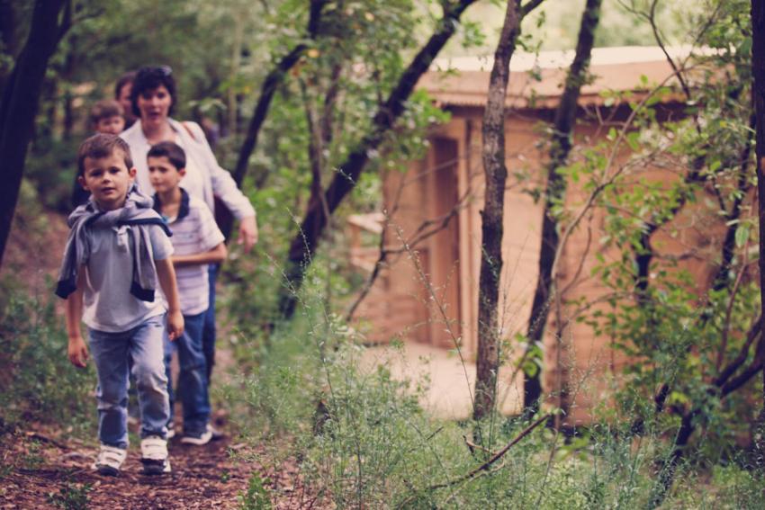 Les Cabanes Dans Les Bois Logis Hotel Villedubert Buitenkant foto